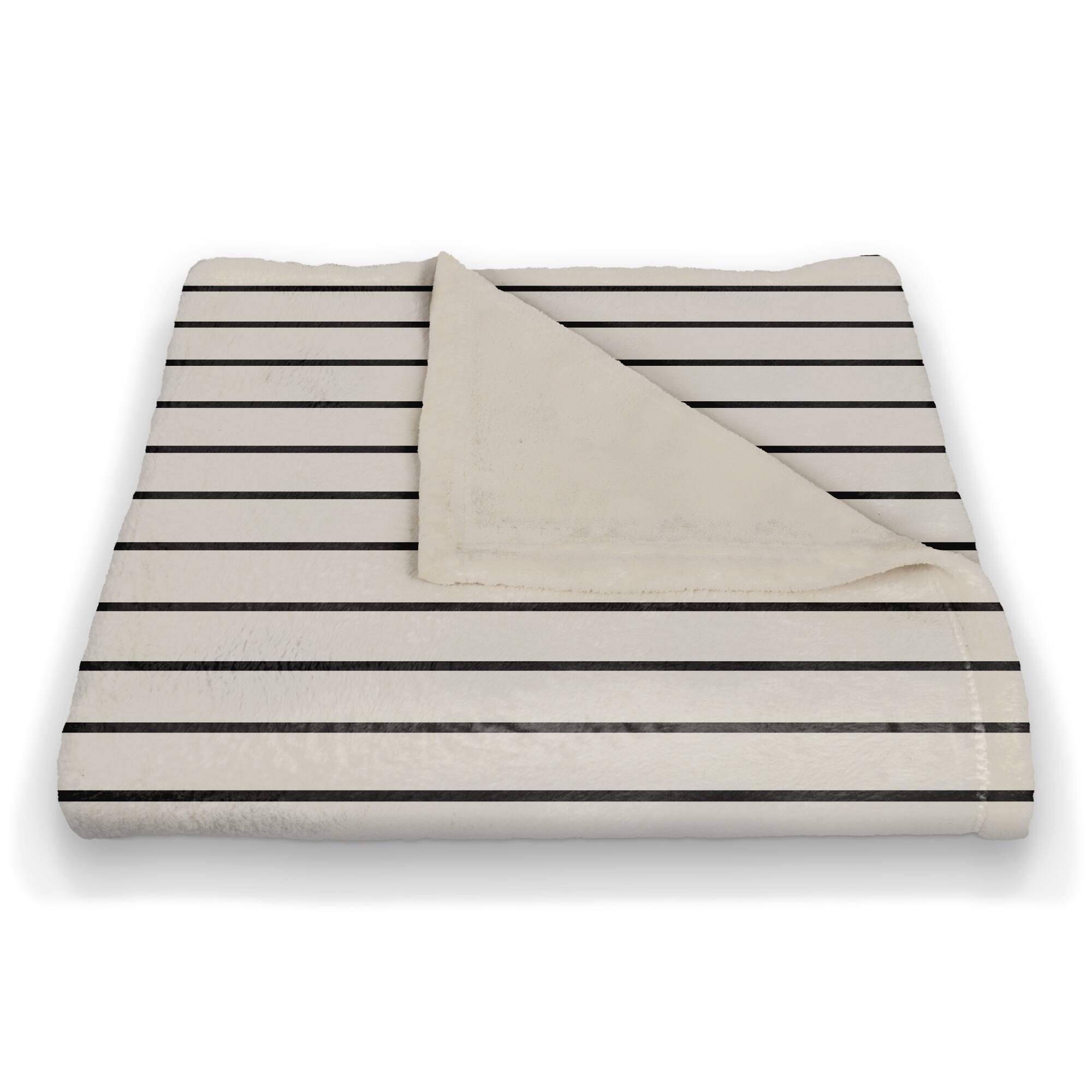 Stripes Ghost Boo Fleece Throw Blanket